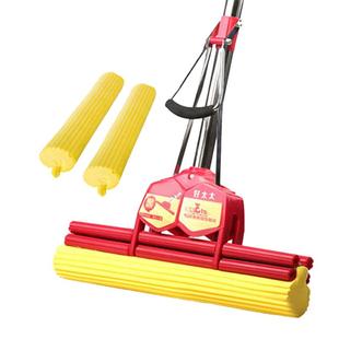 好太太38cm胶棉拖把头吸水拖布免手洗大号不锈钢家用挤水海棉墩布