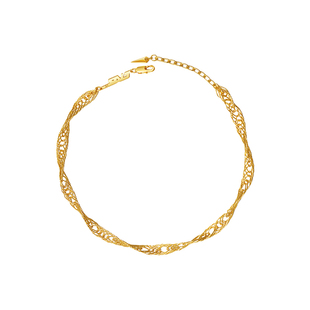 盐岛至简菱形嵌套手工链法式项链简约choker女轻奢小众配饰锁骨链