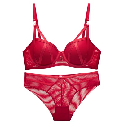 趣安芬文胸本命年红色结婚性感