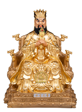 中式铜制三官大帝神像保平安摆件