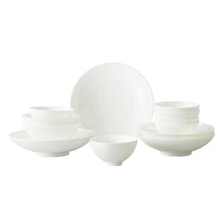 永丰源 博士白12头26头餐具套装 高档瓷碗碟礼盒 可微波炉