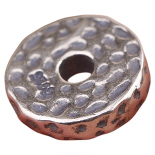 S925纯银隔片文玩星月百香籽凤眼金刚菩提陨石锤纹银隔片垫片配件