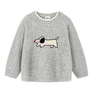 迷你巴拉男女童宝宝毛衣2025冬新品柔软亲肤萌趣动物图案提花毛衫