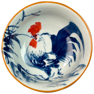 景德镇手工陶瓷绘制公鸡主人杯大容量茶壶仿古青花釉下彩茶杯盖碗