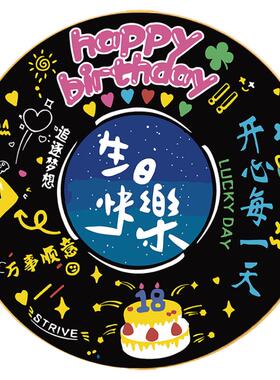 黑胶唱片数字油彩画客厅装饰画