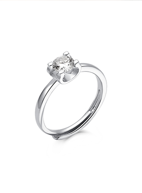 赫生女纯银简约可调节戒指