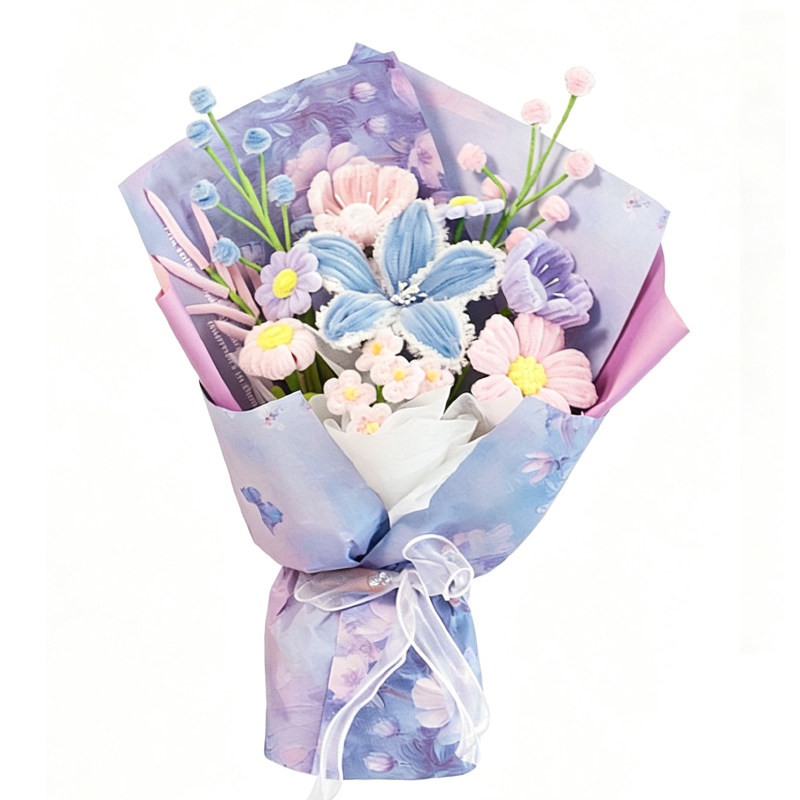 成品手工扭扭棒编织百合花束生日礼物送闺蜜老师妈妈女朋友摆件