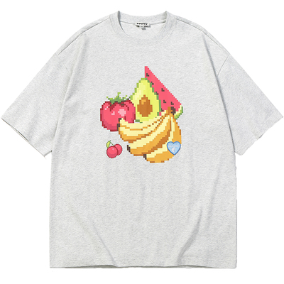 GUUKA像素风水果短袖T恤