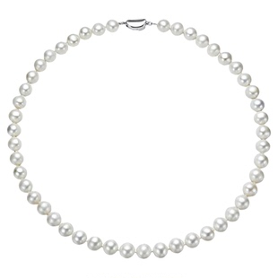诸暨淡水珍珠项链女S925银近圆强光全珠链高级感气质颈链节日礼物