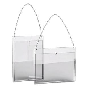 亚克力a4悬挂吊牌卡槽可更换挂牌定制仓库标识牌车间分区指示牌分类a5吊卡设备货架广告牌挂式提示牌