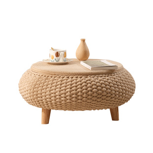 飘窗桌子小茶几迷你极简圆桌可收纳阳台客厅家用可移动榻榻米矮桌