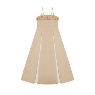 织造司原创汉元素汉服[小团花]吊带连衣裙两件套外搭开衫女夏长裙