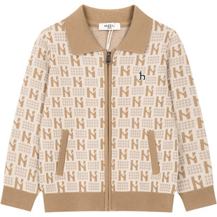 【新年】hazzys哈吉斯童装男童毛衣2025秋冬含羊毛开身保暖针织衫