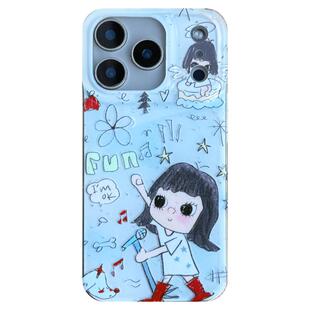 由里公园ins可爱趣味涂鸦星星摇滚小女孩17适用17pro苹果17ProMax手机壳iPhone16全包14新款16Promax保护套13