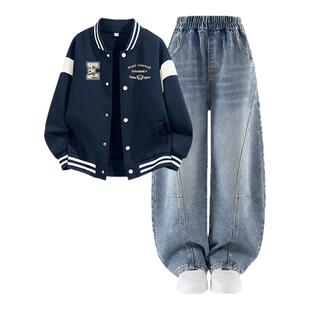真维斯童装男童潮帅气时髦套装2026新款棒球服外套中大童儿童春装