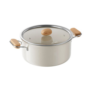 小熊钛陶瓷汤锅电磁炉加厚家用煮汤锅蒸锅煲汤双耳锅钛锅不锈钢锅