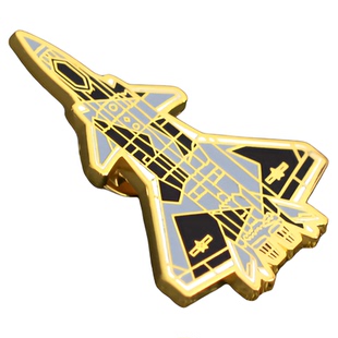 航展逐梦蓝天歼20飞机创意胸针航空金属徽章模型军迷纪念品扣针