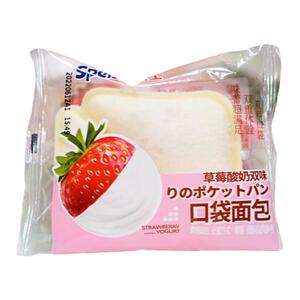 鲜焙士菠萝酸奶草莓酸奶双味口袋面包乳酸味夹心独立包装休闲零食