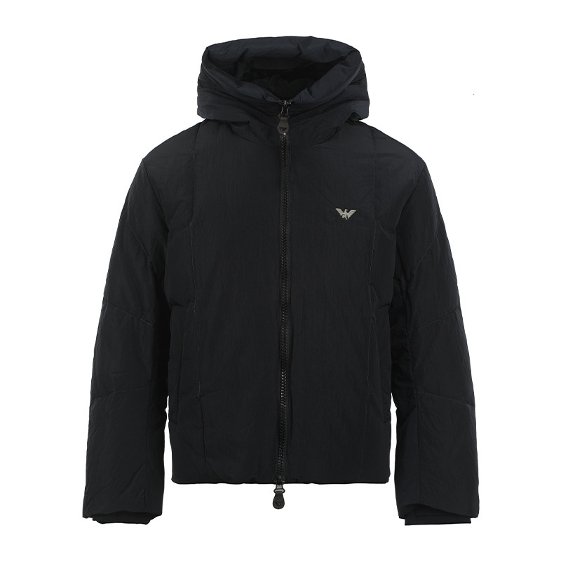 【自营】EMPORIO ARMANI/阿玛尼26FW纯色宽松男士连帽羽绒服外套