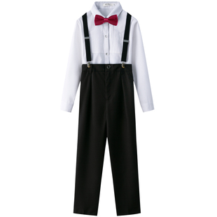 幼儿元旦秋冬儿童礼服套装校服主持人花童背带裤钢琴合唱演出服装