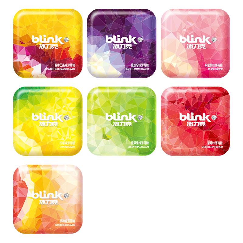 Blink冰力克水蜜桃黑加仑草莓果粉薄荷糖口气清新糖含片多种口味