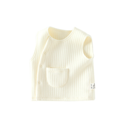 马甲婴儿纯棉a类小月龄夹棉保暖背心宝宝秋冬款加厚坎肩打底上衣