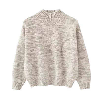 半高领宽松套头毛衣女秋冬长袖