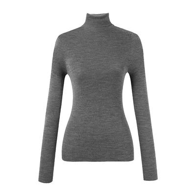 秋水伊人高领全羊毛薄款针织上衣2025冬季新款女百搭长袖打底衫