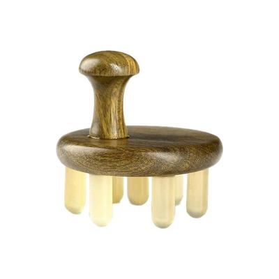 绿檀木头皮经络梳七星圆齿按摩梳