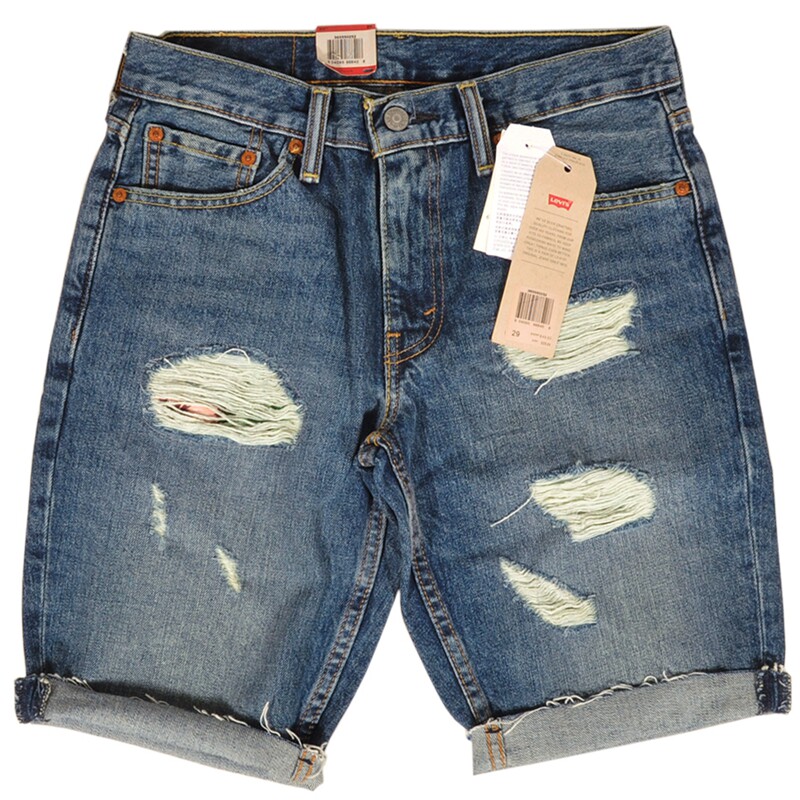 Levi's李维斯男士夏季潮流牛仔破洞短裤511修身细脚纯棉夏五分裤