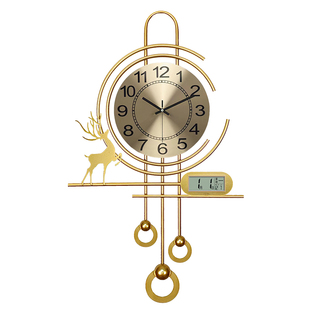 2026新款钟表客厅背景墙格栅万年历挂钟时钟挂墙轻奢创意餐厅挂表