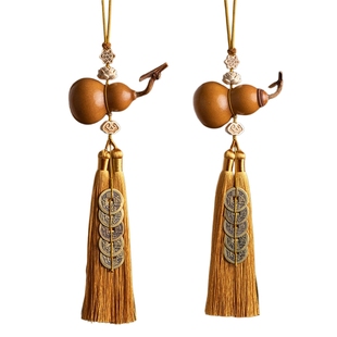 天然老葫芦挂件黄铜五帝钱门对门大玄关卧室客厅阳台流苏家居饰品