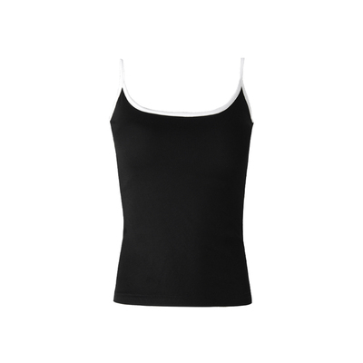 ourhour撞边大U领自带胸垫吊带