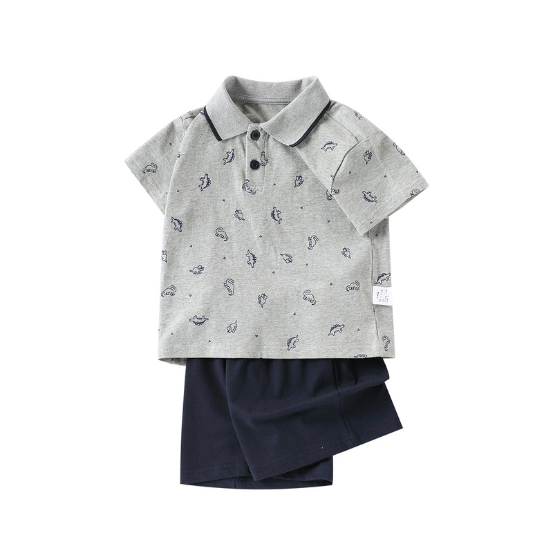 男童短袖套装夏季新款衣服小儿童卡通印花两件套宝宝休闲上衣短裤