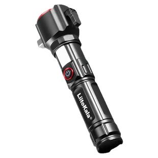 铝合金变焦强光手电筒户外白激光变焦超亮远射多功能军工带破窗器