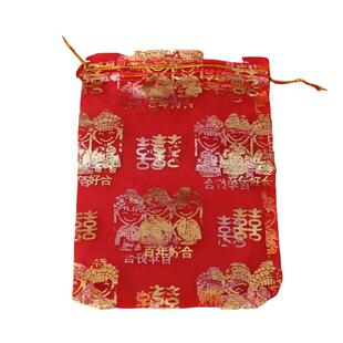 结婚喜糖袋红色袋子中式婚礼回礼品袋包装瓜子花生烟糖果盒网纱袋