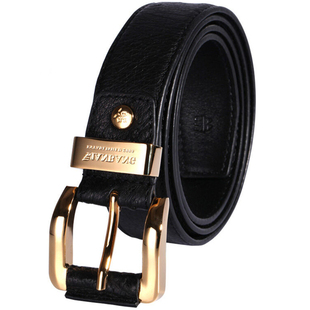 曼邦鸵鸟皮皮带男款真皮休闲裤腰带潮年轻人时尚个性裤带男士针扣