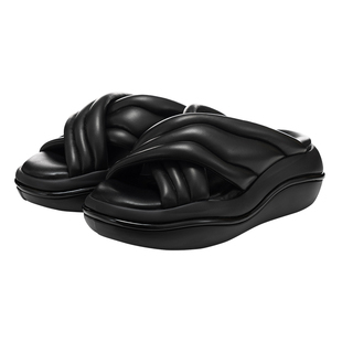 陈妍希董璇同款VITTORIO VENTURA薇薇燃 羊皮增高厚底夏凉拖鞋