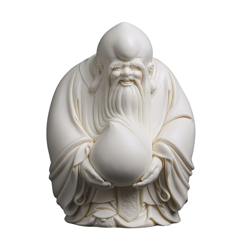 戴玉堂陶瓷林建胜《寿星抱桃》非遗收藏寿辰祝福送礼家居摆件饰品