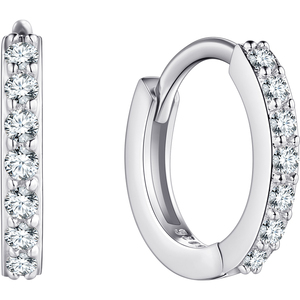 耳环耳扣女气质韩国简约 银耳饰个性日韩镶钻耳钉925银耳圈小礼物