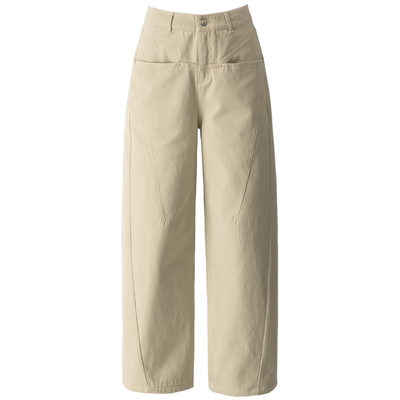 春四季弯刀裤阔腿牛仔裤女裤直筒