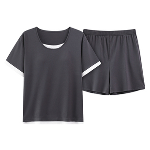 免文胸自带胸垫一体莫代尔睡衣女夏季韩版短袖夏天女生家居服套装