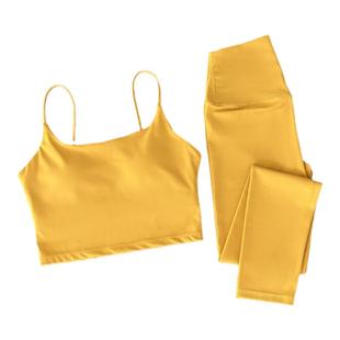 运动内衣女外穿可拆卸式美背聚拢防震文胸吊带上衣健身瑜伽裤套装