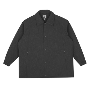 半墨大码男装轻薄羽绒服男宽松加肥加大暗纹翻领教练羽绒夹克外套