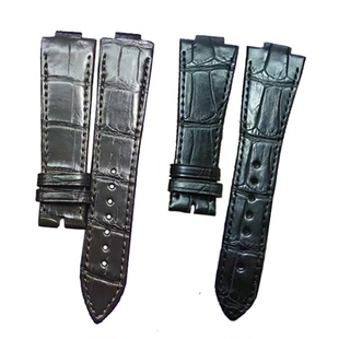 适用于江诗丹顿纵横四海表带传承系列传袭鳄鱼皮真皮男士女蝴蝶扣