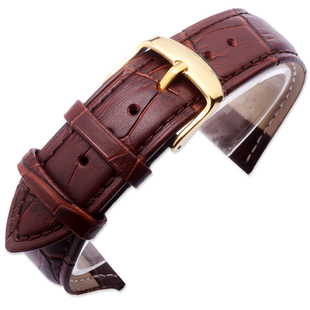 爱宝时表带真皮 牛皮实心蝴蝶扣表链配件14|16|18|19|20|22mm男女