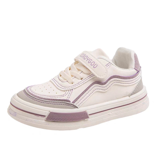 真皮女童鞋春秋款学生小白鞋板鞋2025新款夏款轻便百搭女孩运动鞋