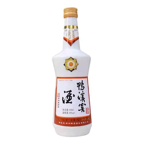 贵州鸭溪窖精品54度白瓷瓶浓香型高度纯粮固态白酒500ml*6瓶整箱