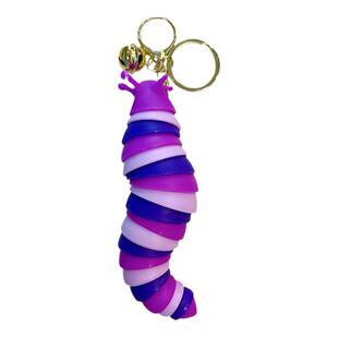 指尖蜗牛蛞蝓包包玩具解压毛毛虫钥匙扣创意汽车彩色小挂件钥匙链