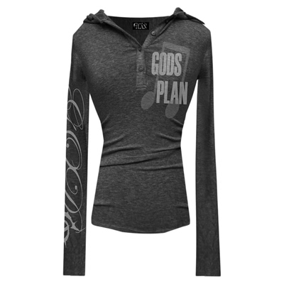 Godsplan*上帝计划音符连帽长袖